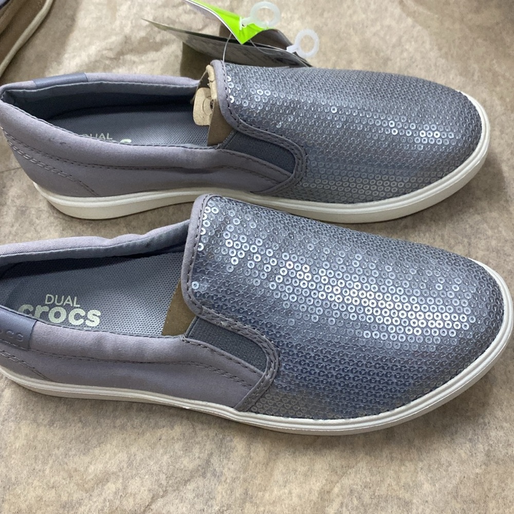 NWT DUAL CROCS COMFORT CITILANE SEQUIN SLIP-ON W Women shoes - Picture 5 of 7